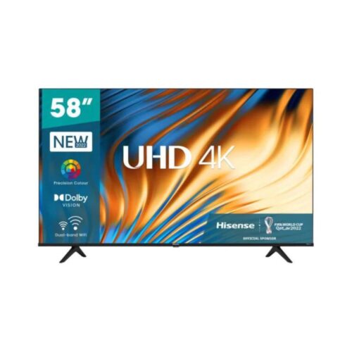 Hisense 58″ UHD 4K SMART TV, 3 HDMI, 2 USB, 1 AV, WIFI, LAN,Free Wall Bracket TV 58A6H